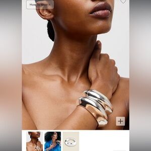 J.Crew Hinge Cuff Bracelet Silver NWOT